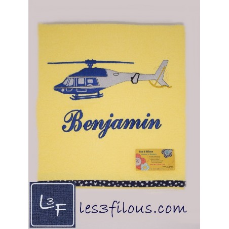 Hélicoptère Drap de Bain Brodé et Personnalisé DRA-193