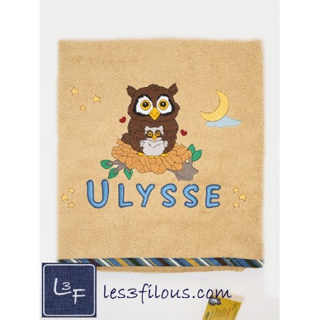 Maman Hibou Drap de Bain Brodé et Personnalisé DRA-014