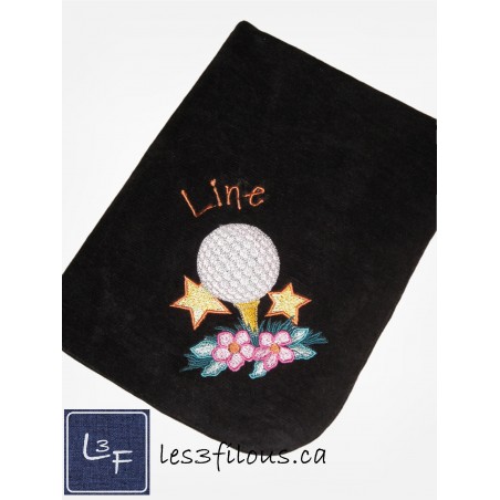 Serviette de Golf balle de Golf et Fleurs GOL-004