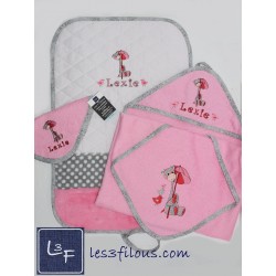 Girafe et Poules  Couverture Ultra-Douce Brodée et Personnalisée CUD-091