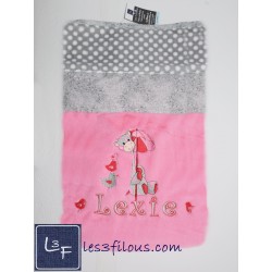 Girafe et Poules  Couverture Ultra-Douce Brodée et Personnalisée CUD-091