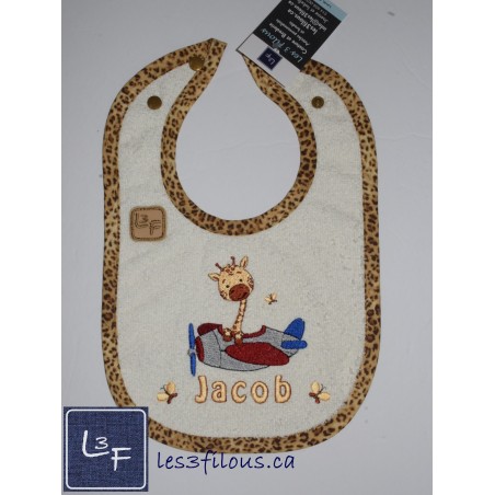 Girafe Bavette Brodée et Personnalisée BAV-052