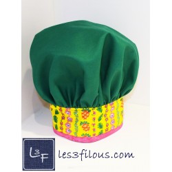Tablier et toque Ananas personnalisé pour enfant prêt à broder TCC-007