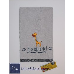 Zoo Singe Girafe Elephant Drap de Bain Brodé et Personnalisé DRA-017