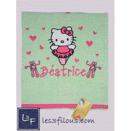 Hello Kitty Ballerine Drap de Bain Brodé et Personnalisé DRA-020