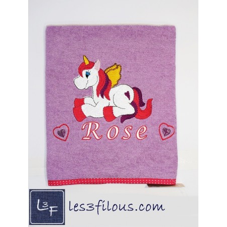 Licorne Drap de Bain Brodé et Personnalisé DRA-026