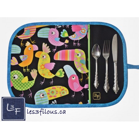 Toucan Napperon avec Pochette Personnalisé Prêt à Broder NAP-166P
