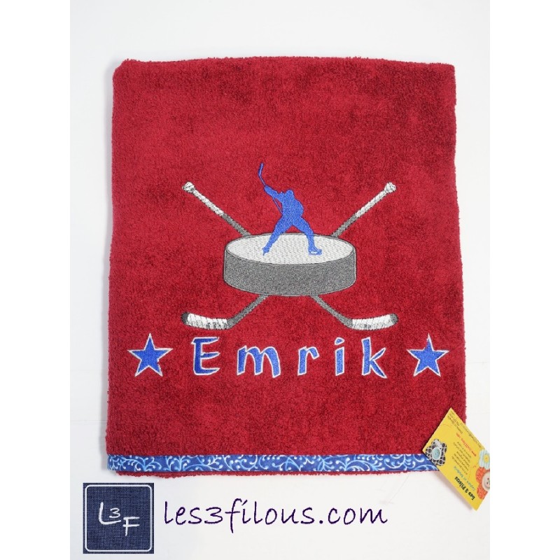 Hockey Drap de Bain Brodé et Personnalisé DRA-028