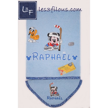 Hockey Mickey Drap de Bain Brodé et Personnalisé DRA-029