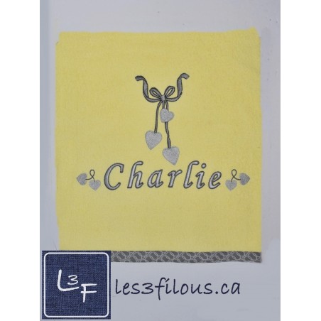 Coeur Drap de Bain Brodé et Personnalisé DRA-141