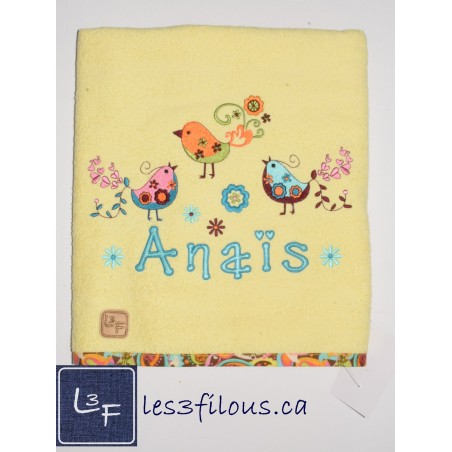 Poules Drap de Bain Brodé et Personnalisé DRA-176