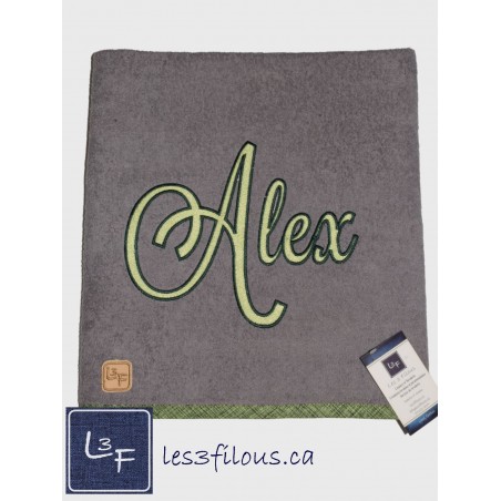 Prénom Logo Drap de Bain Brodé et Personnalisé DRA-144