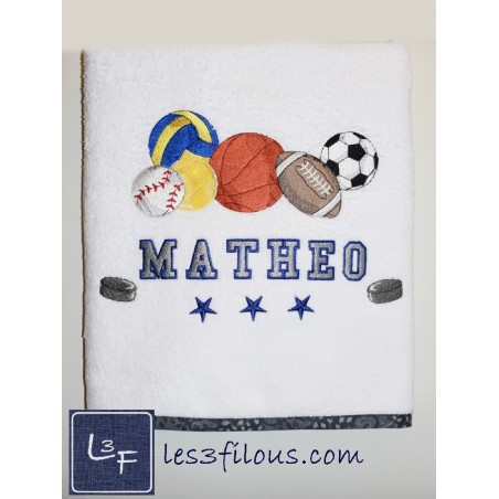 Sport Basketball Volleyball Soccer Football Tennis Baseball Drap de Bain Brodé et Personnalisé DRA-034