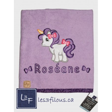 Licorne Drap de Bain Brodé et Personnalisé DRA-125