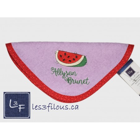 Melon Débarbouillette Brodée et Personnalisée DEB-081