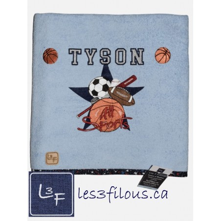 Sports Basketball Football Soccer Drap de Bain Brodé et Personnalisé DRA-093
