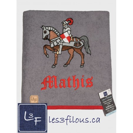 Chevalier Médiéval Drap de Bain Brodé et Personnalisé DRA-148