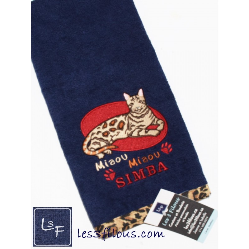 Chat Essuie-mains Brodé Personnalisé ESS-027