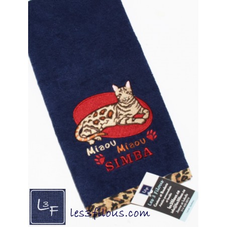 Chat Essuie-mains Brodé Personnalisé ESS-027