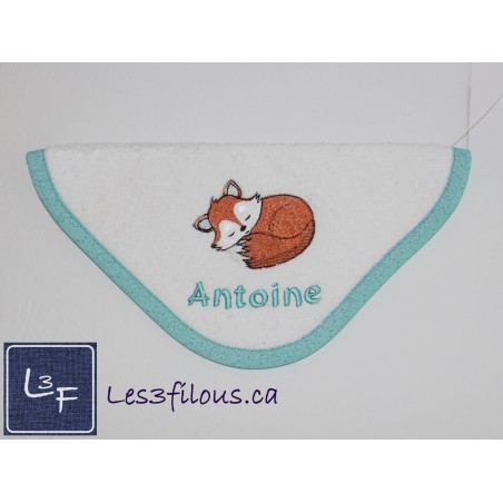 Renard Débarbouillette Brodée et Personnalisée DEB-085
