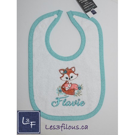 Renard Bavoir Brodé Personnalisé  BAV-055