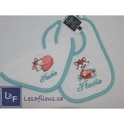 Renard Bavoir Brodé Personnalisé  BAV-055