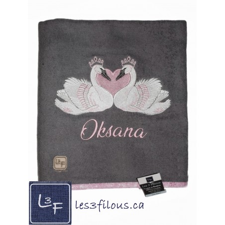 Cygnes Drap de Bain Brodé et Personnalisé DRA-199