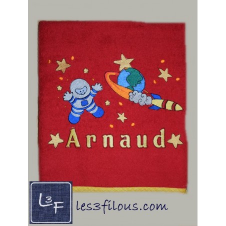 Espace Astronaute Drap de Bain Brodé et Personnalisé DRA-047