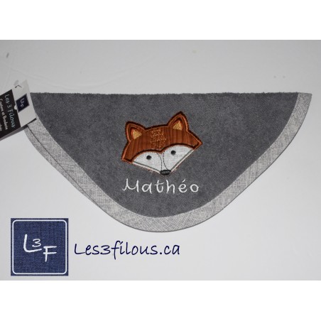 Renard Débarbouillette Brodée et Personnalisée DEB-086