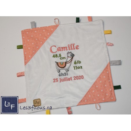 Lama Doudou Étiquettes Brodé et Personnalisé ETI-011