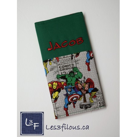 Protège Carnet de Santé Super Héros Personnalisé SAN-013