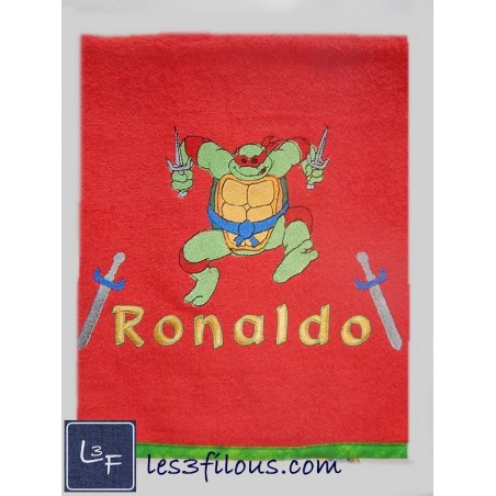 Ninja Turtle Drap de Bain Brodé et Personnalisé DRA-057