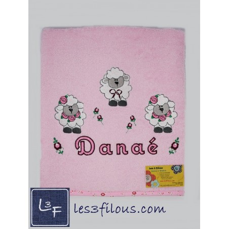 Moutons Drap de Bain Brodé et Personnalisé DRA-061