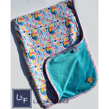 Toucans Endos Turquoise Couverture ultra douce COU-063P
