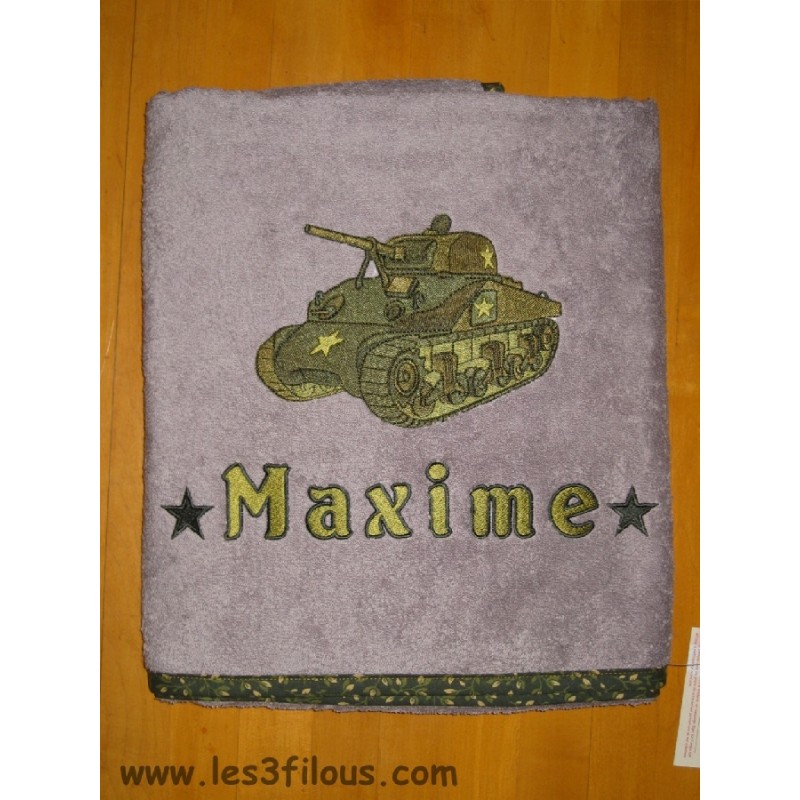 Armée Tank Drap de Bain Brodé et Personnalisé DRA-065