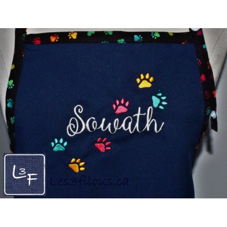 Pattes d'animaux Chiens Chats Choix de Broderie pour Tablier