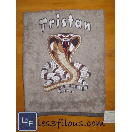 Serpent Cobra Drap de Bain Brodé et Personnalisé DRA-063