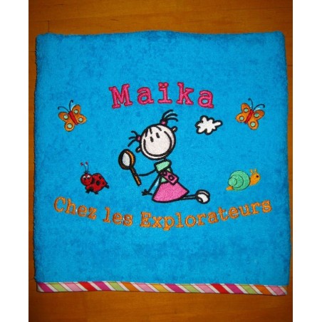 Exploratrice Drap de Bain Brodé et Personnalisé DRA-064