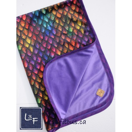 Ecailles de sirene endos mauve Couverture ultra douce COU-077P