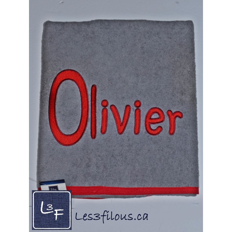 Prénom Logo Drap de Bain Brodé et Personnalisé DRA-151