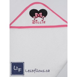 Souris Minnie Serviette Capuchon Brodée et Personnalisée DOU-017