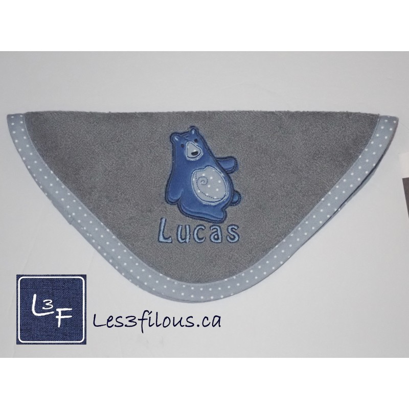OURS Débarbouillette Brodée et Personnalisée DEB-090