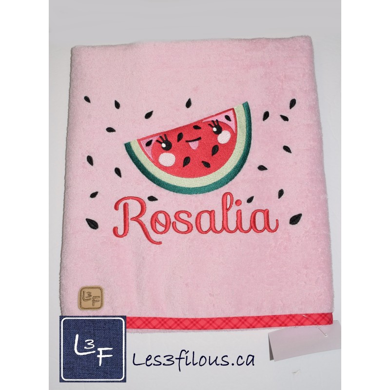 Melon d'eau Drap de Bain Brodé et Personnalisé DRA-157