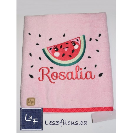 Melon d'eau Drap de Bain Brodé et Personnalisé DRA-157