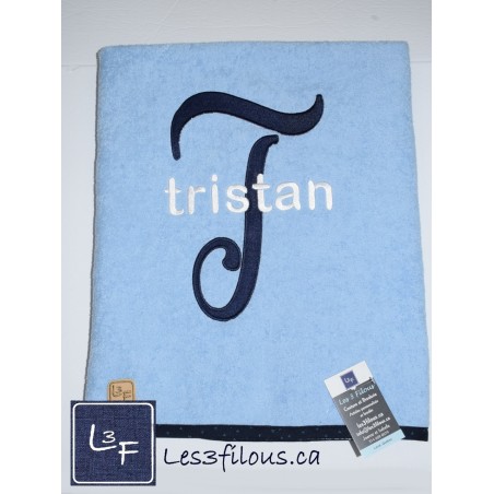 Prénom Initial Logo Drap de Bain Brodé et Personnalisé DRA-158