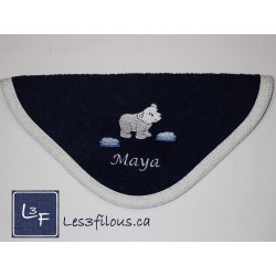Ours Polaire Serviette Capuchon Brodée et Personnalisée DOU-079