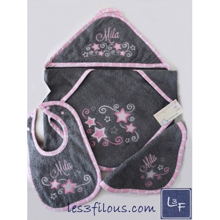 Etoiles Star Serviette Capuchon Brodée et Personnalisée DOU-008