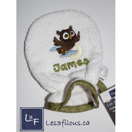 Hibou Chouette Gant Brodé et Personnalisé DEB-092