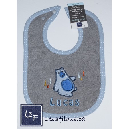 Bavette Ours Brodée Personnalisée BAV-058