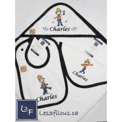 Construction Serviette Capuchon Brodée et Personnalisée DOU-091